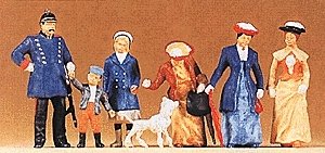 1900s Geman Policeman & Passers-By, O, Preiser Kg 65303