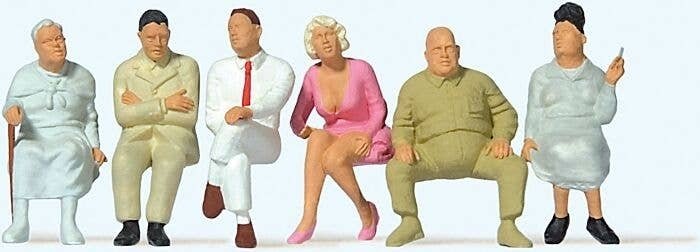 Seated Passengers -- Set 1 pkg(6), O, Preiser Kg 65500