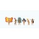 Samba Dance Group -- 6 Dancers in Flashy Costumes, HO, Preiser Kg 24625