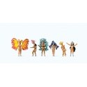 Samba Dance Group -- 6 Dancers in Flashy Costumes, HO, Preiser Kg 24625