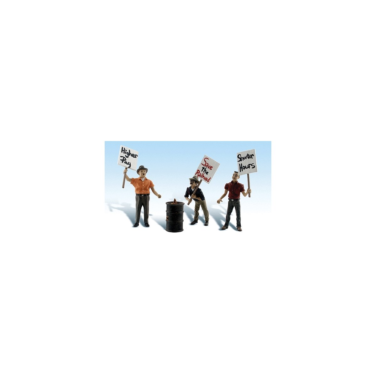Scenic Accents(R) Figures -- Striking Picketers pkg(3), G, Woodland Scenics 2557