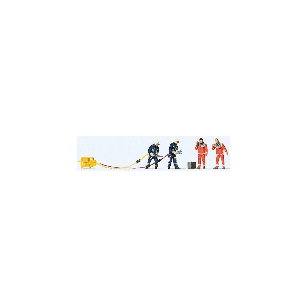 Firemen Rescue -- 4 Figures w/Shears & Spreaders, HO, Preiser Kg 10625