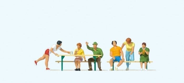 In the Beer Garden -- Set 2 pkg(6), HO, Preiser Kg 10702