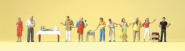 Sports & Recreation -- At The Barbecue pkg(12), HO, Preiser Kg 10553