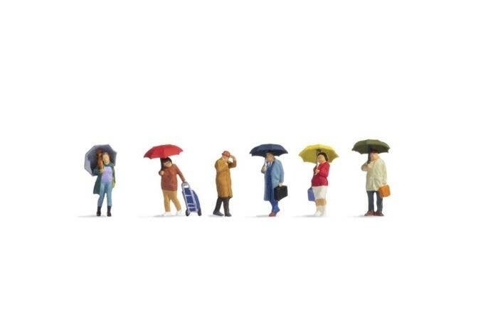 People in the Rain -- pkg(6), HO, Noch Gmbh & Co 15523