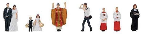 Wedding Party w/Pastor -- pkg(9), HO, Faller Gmbh 151610