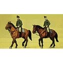 Police Mounted On Horseback -- German Officers pkg(2), HO, Preiser Kg 10390
