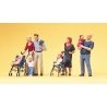 Pedestrians -- Parents w/Children & Strollers, HO, Preiser Kg 10494