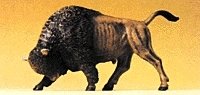 Wild Animal Figures, 1/24 - 1/25 Scale -- Charging Buffalo Bull w/Head Down, 1/25, Preiser Kg 47535