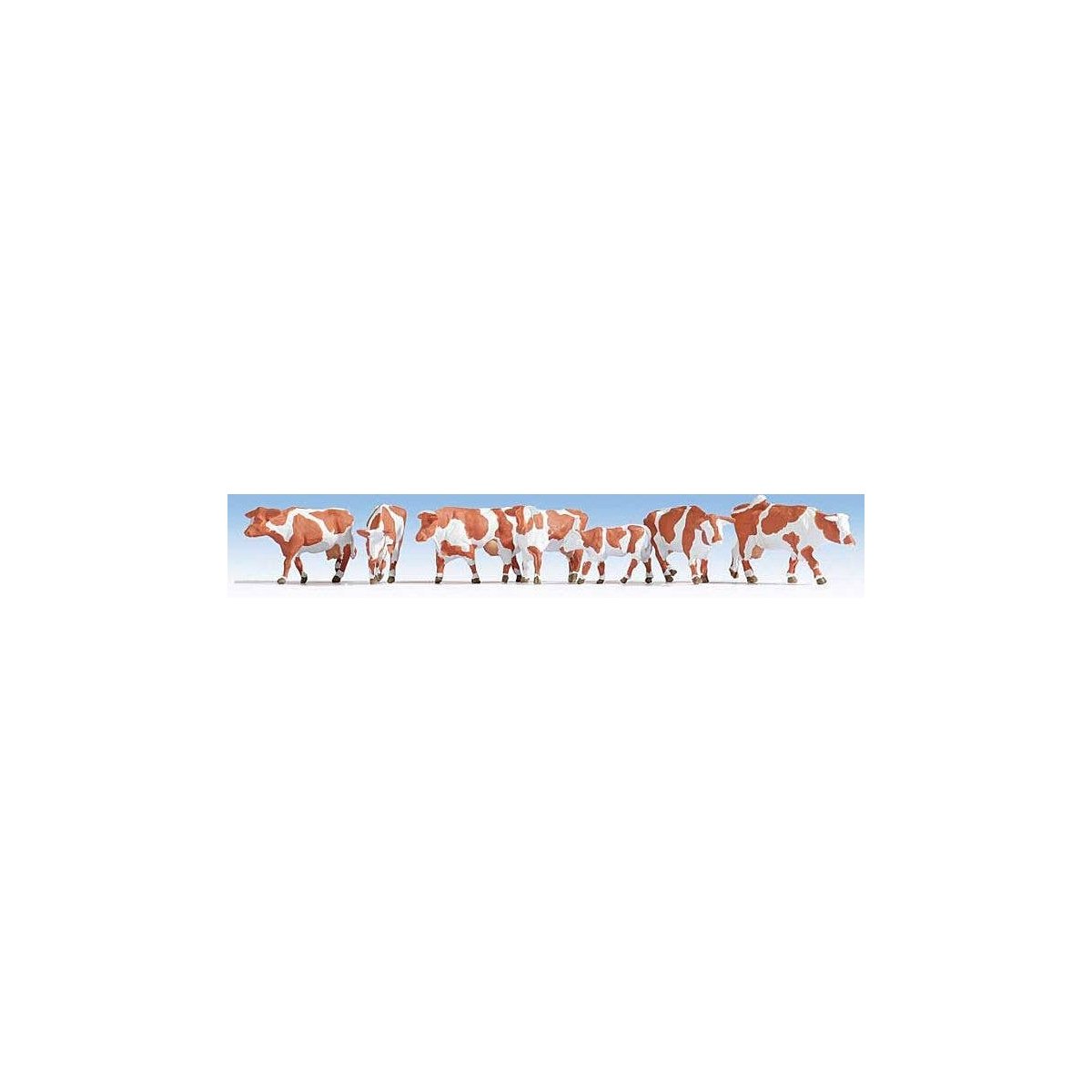 Cows -- Brown, White pkg(7), HO, Noch Gmbh & Co 15726