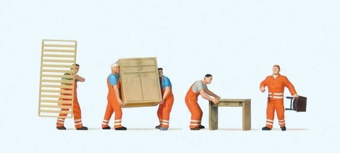 Working People -- Furniture Movers pkg(5), HO, Preiser Kg 10714