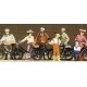 1900s Figures -- Standing Cyclists pkg(7), HO, Preiser Kg 12129