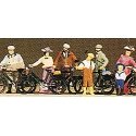1900s Figures -- Standing Cyclists pkg(7), HO, Preiser Kg 12129