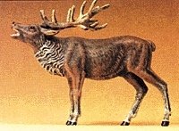 Wild Animal Figures, 1/24 - 1/25 Scale -- Bellowing Stag Elk, 1/25, Preiser Kg 47701