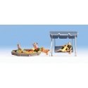 Parents & Children w/Sandbox & Swing -- pkg(5), N, Noch Gmbh & Co 36590