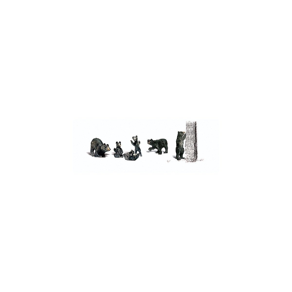 Scenic Accents(R) Animal Figures -- Black Bears pkg(6), O, Woodland Scenics 2737