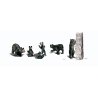 Scenic Accents(R) Animal Figures -- Black Bears pkg(6), O, Woodland Scenics 2737