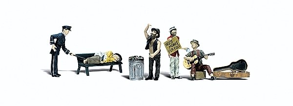 Scenic Accents(R) Figures -- Park Bums with Accessories pkg(4), O, Woodland Scenics 2749