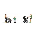 Mothers with Children -- 2 Moms, 2 Kids, 2 Strollers, HO, Noch Gmbh & Co 15584
