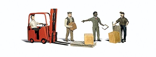Workers w/Forklift - Scenic Accents(R) -- pkg(4), O, Woodland Scenics 2744