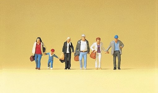 Pedestrians -- Walking Travelers 1 pkg(6), HO, Preiser Kg 10516