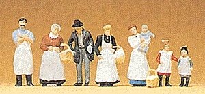 1900s Figures -- At The Grocer′s pkg(7), HO, Preiser Kg 12193