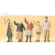 1:72 Figures -- Civilians Waving pkg(5), 1/72, Preiser Kg 72413