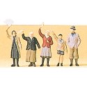 1:72 Figures -- Civilians Waving pkg(5), 1/72, Preiser Kg 72413