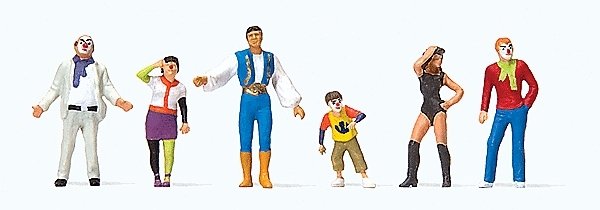 Carnival Parade Participants -- Set 3 pkg(6), HO, Preiser Kg 24644