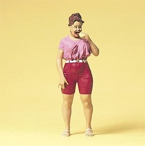 Pedestrians -- Woman w/Hot Dog, G, Preiser Kg 45502