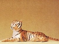 Wild Animal Figures, 1/24 - 1/25 Scale -- Tiger Lying Down, 1/25, Preiser Kg 47510
