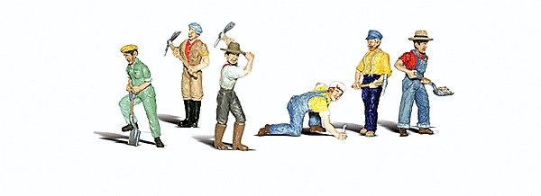 Scenic Accents(R) Figures -- Track Workers pkg(6), O, Woodland Scenics 2723
