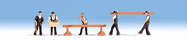 Carpenters -- Includes Accessories pkg(5), HO, Noch Gmbh & Co 15051