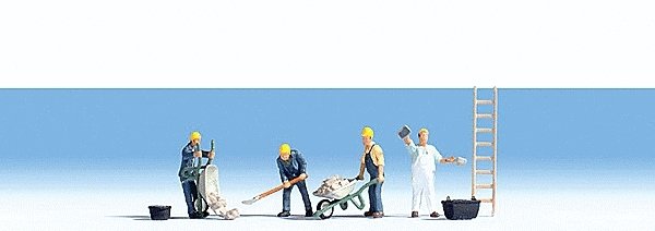 Masons w/Accessories -- Set 2 pkg(4), HO, Noch Gmbh & Co 15055