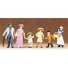 1900s Figures -- Family Walking, HO, Preiser Kg 12132