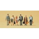 Passengers -- Standing Travelers w/Luggage Set 1 Era III, HO, Preiser Kg 10403