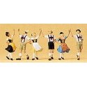 Recreation & Sports -- Folk Dancers - Ring-Around Dance Group pkg(3), HO, Preiser Kg 10241