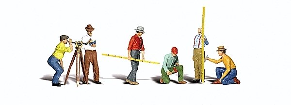 Scenic Accents(R) Figures -- Surveyors pkg(6), O, Woodland Scenics 2741