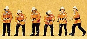 Firemen -- In Action pkg(6), HO, Preiser Kg 10242