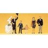 Wedding Participants pkg(6) -- Bride, Groom, Ring Bearer, Flower Girl & Two Guests, HO, Preiser Kg 10339