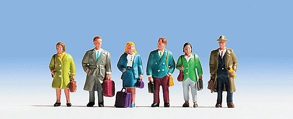 Travelers w/Luggage -- pkg(6), HO, Noch Gmbh & Co 15220
