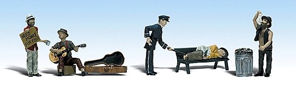 Park Bums - Scenic Accents(R) -- pkg(5), HO, Woodland Scenics 1916