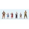 Pedestrians -- US Soldiers w/Children, HO, Preiser Kg 10613