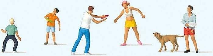 Outdoor Fun -- 5 People & 1 Dog, HO, Preiser Kg 10696