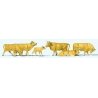 Cows -- Light Brown pkg(6), HO, Preiser Kg 10147