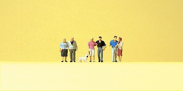 Pedestrians -- Couples & Dog pkg(6), N, Preiser Kg 79209