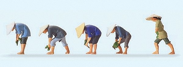 Working People -- At The Rice Field 2, HO, Preiser Kg 10574