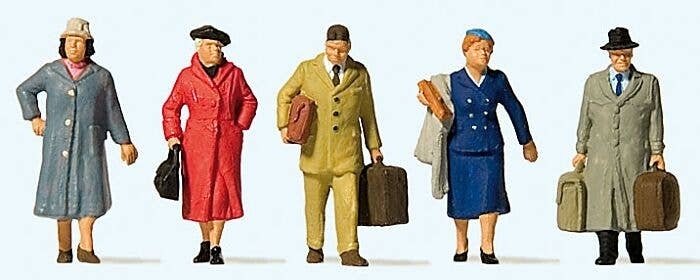 Era III Passengers -- Set 1 pkg(5), HO, Preiser Kg 10662