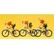 Cycle Racers -- Team D - Red, Yellow, HO, Preiser Kg 25003