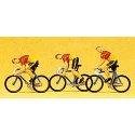 Cycle Racers -- Team D - Red, Yellow, HO, Preiser Kg 25003